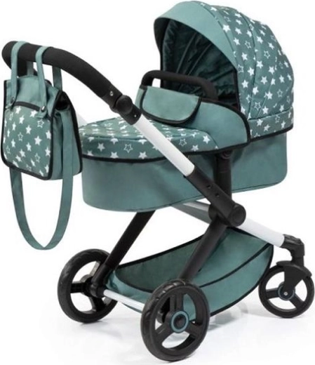Poussette combinée pour poupées Bayer Xeo verte à étoiles