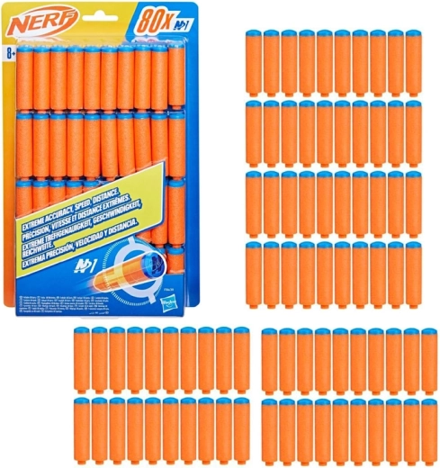 Projectiles en mousse NERF N1, lot de 80 fléchettes