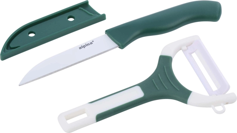 Set de cuisine ALPINA – couteau et éplucheur, assortiment de couleurs