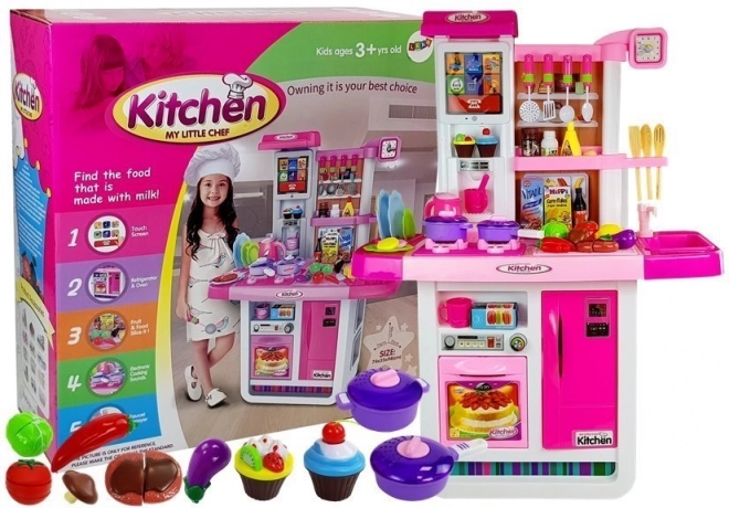 Cuisine enfant rose avec eau et sons