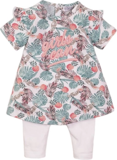 Dirkje ensemble 2 pièces (robe) pour bébé 74 blanc et multicolore tropical