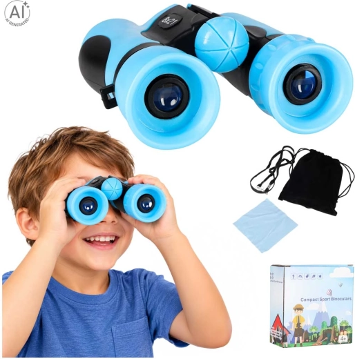 Jumelles pour enfants 8×21 mm avec étui, bleues