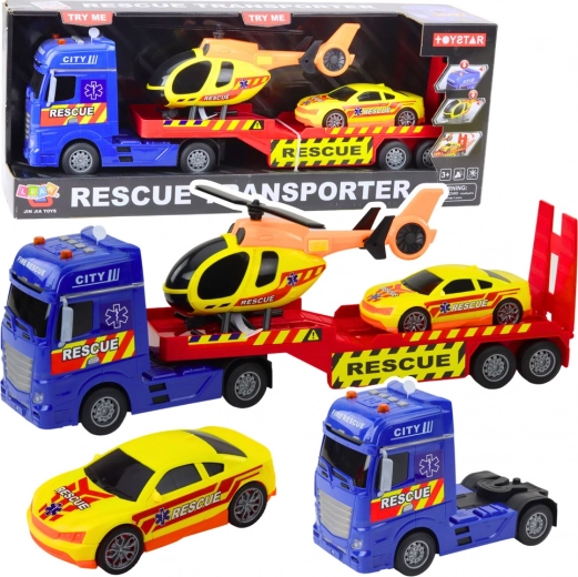 Kit de sauvetage avec hélicoptère et voiture