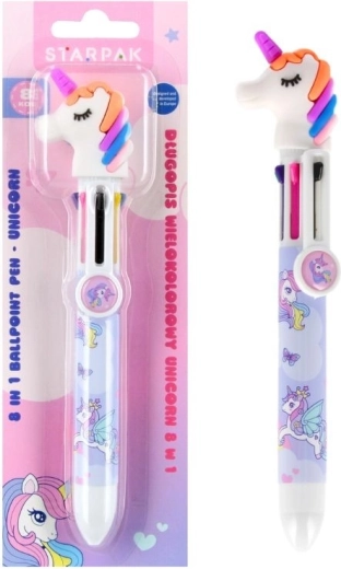 Stylo bille 8 couleurs licorne - 1 pièce