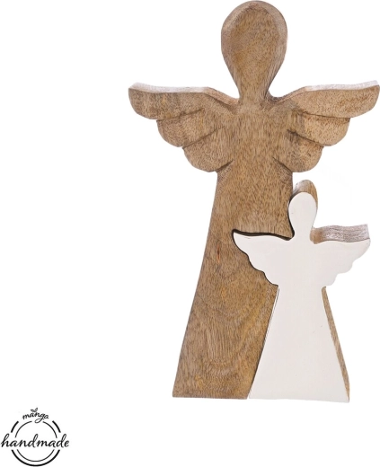 Ange décoratif en bois Mango, 30,5 cm