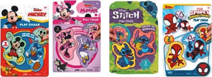 Craie 2D John avec motif Spidey, Stitch, Mickey ou Minnie