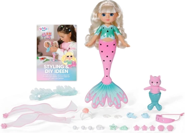 BABY born Glam Up sirène Sparkle avec cheveux changeant de couleur