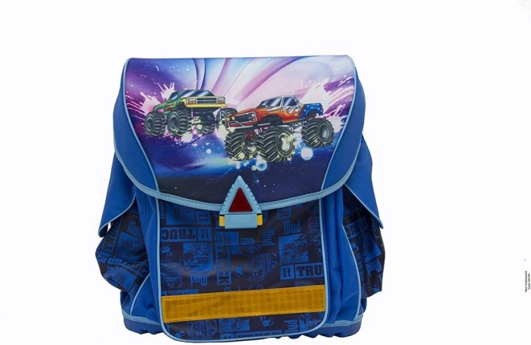 Cartable scolaire Elite ergonomique et extra léger bleu avec voitures
