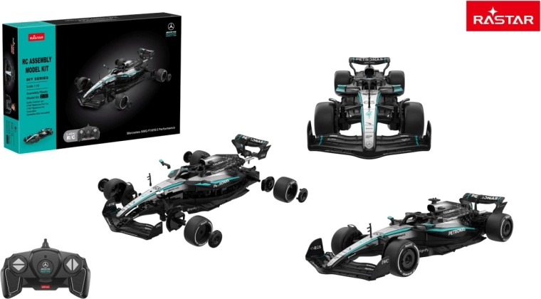 Voiture RC Rastar Mercedes-AMG F1 W16 E Performance kit de construction 1:16 noir - 1 pièce