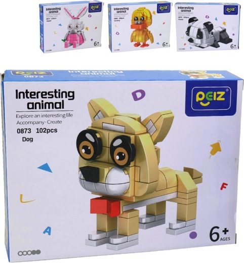 Jeu de construction avec animaux, 93 pièces