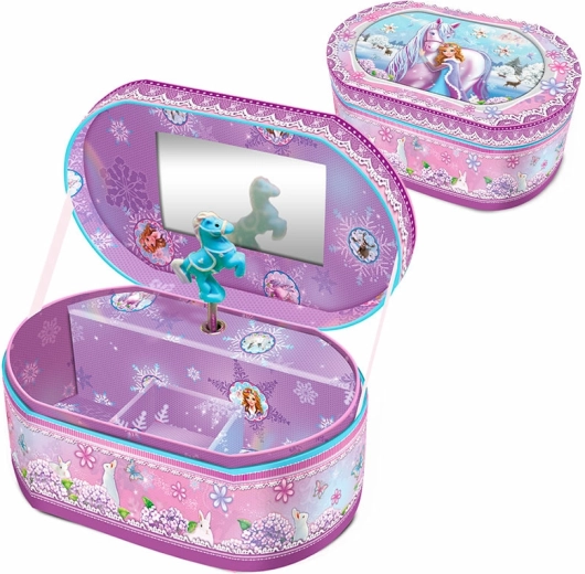 Boîte à bijoux musicale ovale – cheval et princesse