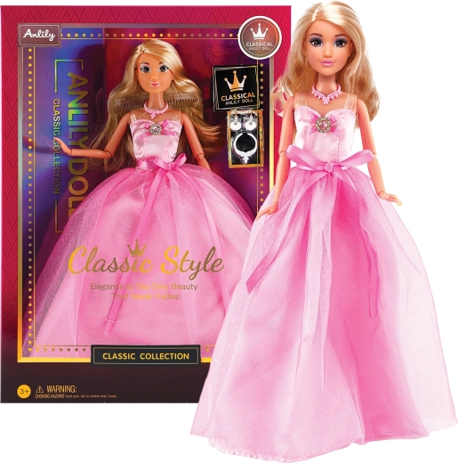 Poupée de mode en robe de soirée – longue robe rose