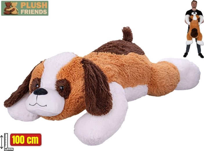 Saint-bernard en peluche 100 cm – compagnon allongé de la collection Plush Friends