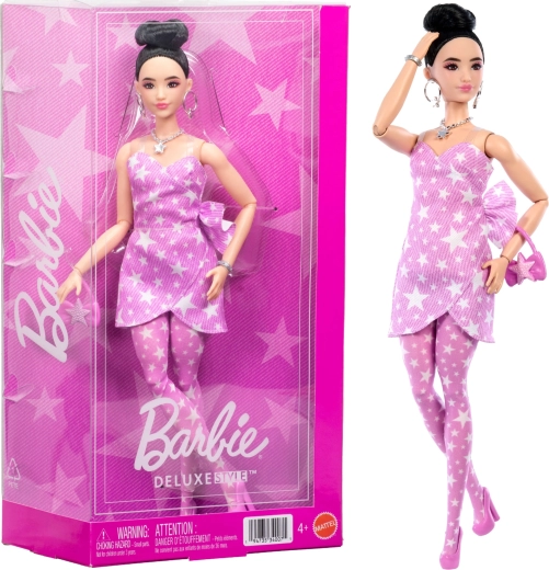 Barbie Deluxe Style poupée en denim rose avec accessoires