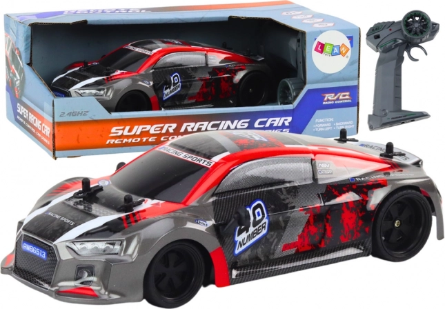 Voiture RC télécommandée 1:18 roues drift en caoutchouc rouge