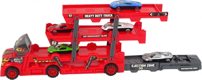 Camion avec rampe amovible et lanceur