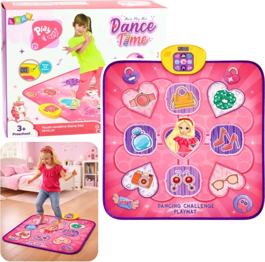 Tapis de danse interactif licorne avec Bluetooth, 5 modes de jeu, rose