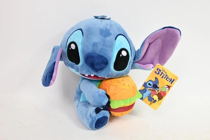 Peluche Disney Stitch avec burger 25 cm