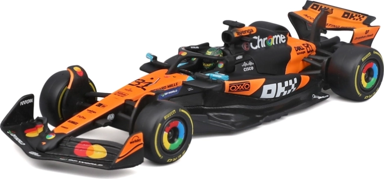 Modèle Bburago F1 McLaren MCL39 (2025) Oscar Piastri #81 à l’échelle 1:43 dans un boîtier acrylique