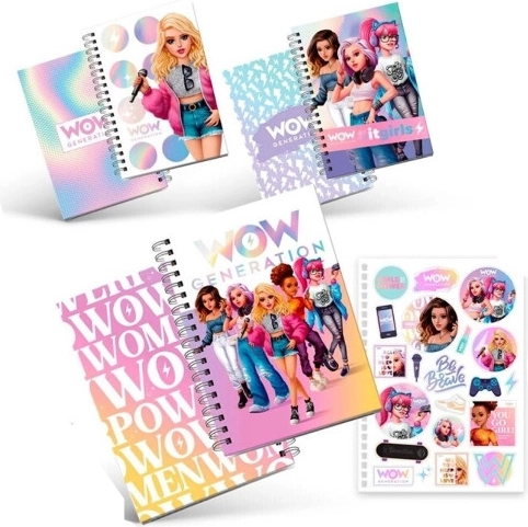 Cahier à spirale A5 80 feuilles à couverture rigide WOW Generation Kids