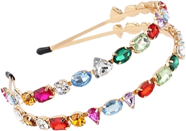 Serre-tête double rose avec pierres précieuses Sparkys