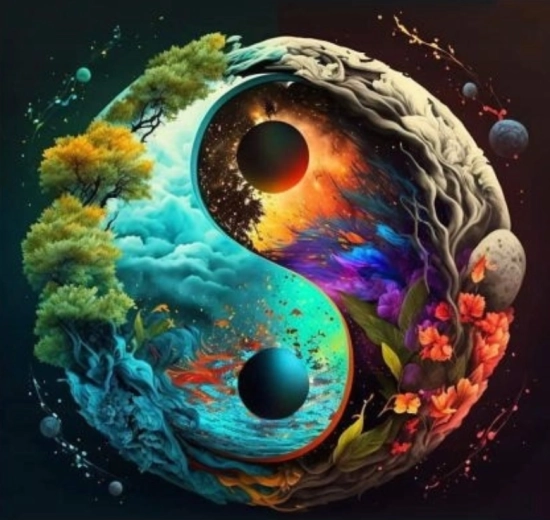 Peinture par numéros Yin Yang 40 × 50 cm