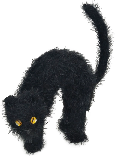 Décoration de fête chat noir 22 cm