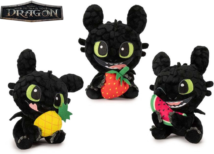 Dragon en peluche Krokmou avec fruit, Dragons, 25 cm