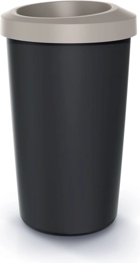 Poubelle Compacta R Drop 35 l – plastique recyclé, couvercle marron clair