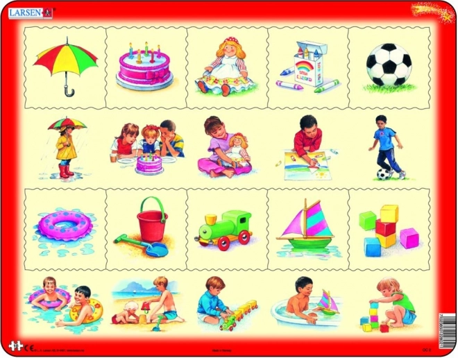 Puzzle LARSEN : Qu’est-ce qui va avec quoi ? 10 pièces