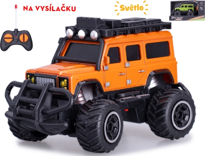 Voiture tout-terrain RC 1:43 avec lumières, 27 MHz, 14 cm