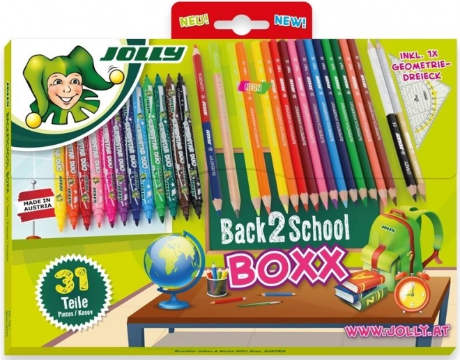 Set de crayons et feutres – rentrée des classes, 31 pièces