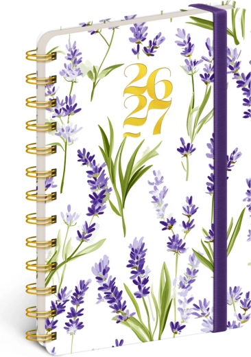 Agenda spiralé Petito 18 mois – lavande 2026/2027, 13 × 18 cm