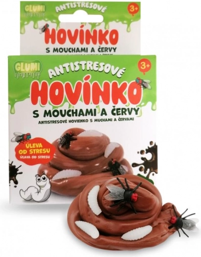 GLUMI Jouet antistress caca avec mouches et vers