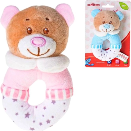 Hochet en peluche ourson – 2 couleurs