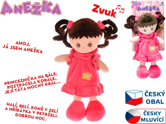 Poupée en tissu parlante et chantante Anežka 36 cm