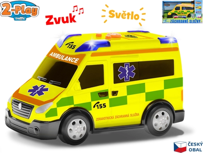 Ambulance 2-Play Traffic au design tchèque 13,5 cm avec lumière et son
