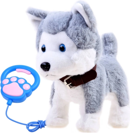 Husky en peluche interactif avec boucle et sons