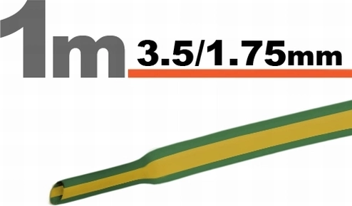 Gaine thermorétractable jaune-vert 3,5/1,75 mm