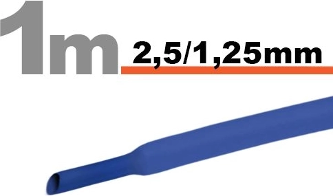 Gaine thermorétractable bleue 2,5/1,25 mm