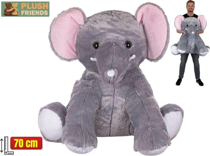 Plush Friends Éléphant en peluche assis 70 cm