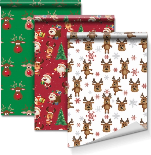 Papier cadeau avec trois motifs 70 × 150 cm