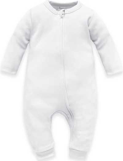 Grenouillère bébé Pinokio à fermeture zippée sans pieds Lovely Day blanche, taille 56