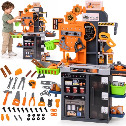 Établi pour enfants avec outils et effets lumineux et sonores, 92 pièces