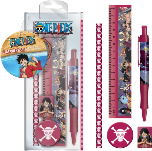 Set scolaire ONE PIECE en étui plastique