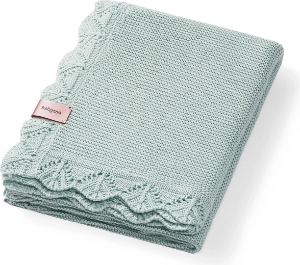 Couverture tricotée en bambou Babyono green 75 × 100 cm