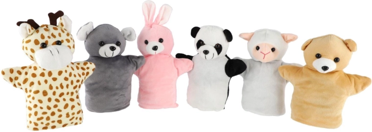Marionnette en peluche animal 20 cm, assortiment de modèles - 1 pièce