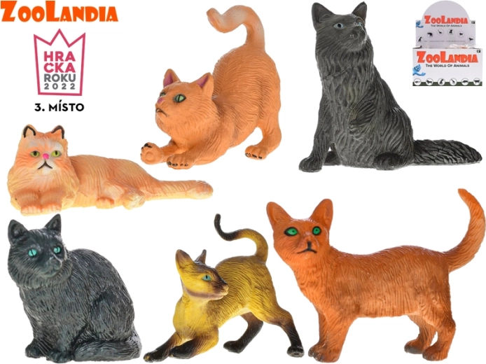 Figurines en plastique de chats Zoolandia – set de 6 espèces réalistes