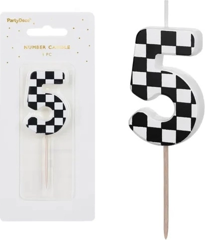 Bougie d’anniversaire pour gâteau chiffre 5 (mix) 5,5 cm - 1 pièce