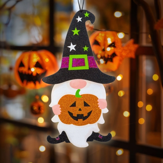 Décoration d'Halloween suspendue en forme de lutin, en mousse, 44 × 26 cm